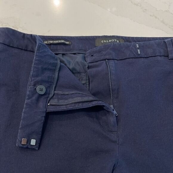 Talbots Navy High Waist Straight Leg Pants - Picture 6 of 10